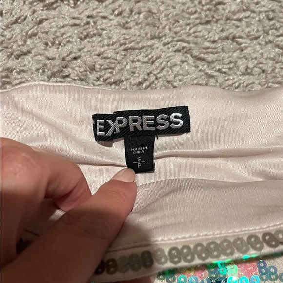 Express Multicolor Sequin Geometric Mini Skirt - Picture 2 of 5